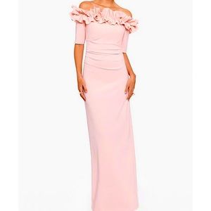Xscape off the shoulder ruffle Dress-new with tags